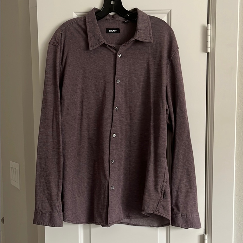 DKNY Purple Casual Button Down Shirt